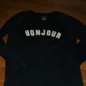 Navy Blue Bonjour Sweatshirt